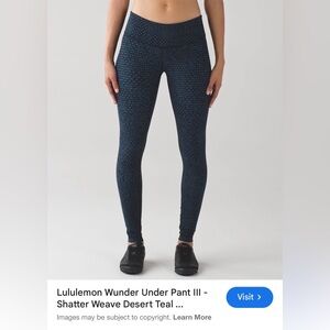 Lulu lemon wunder weave pant III shatter weave desert Alberta teal lake print